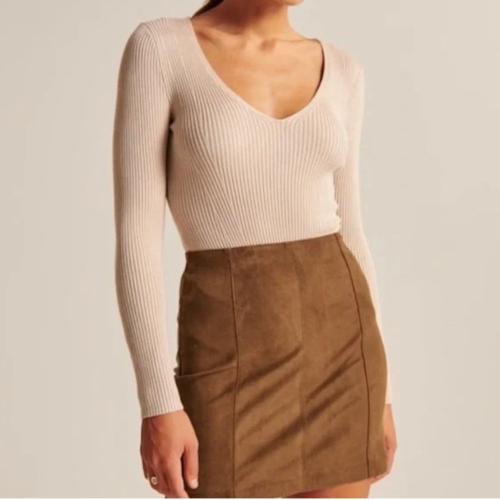 Abercrombie & Fitch Brown Suede Skirt